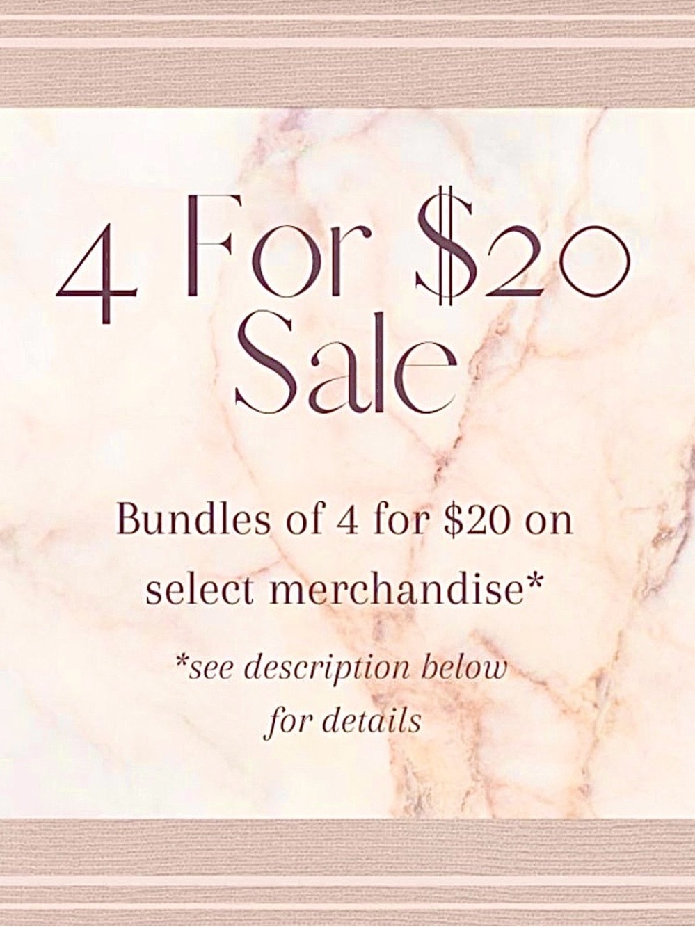 4 For $20 Holiday Sale